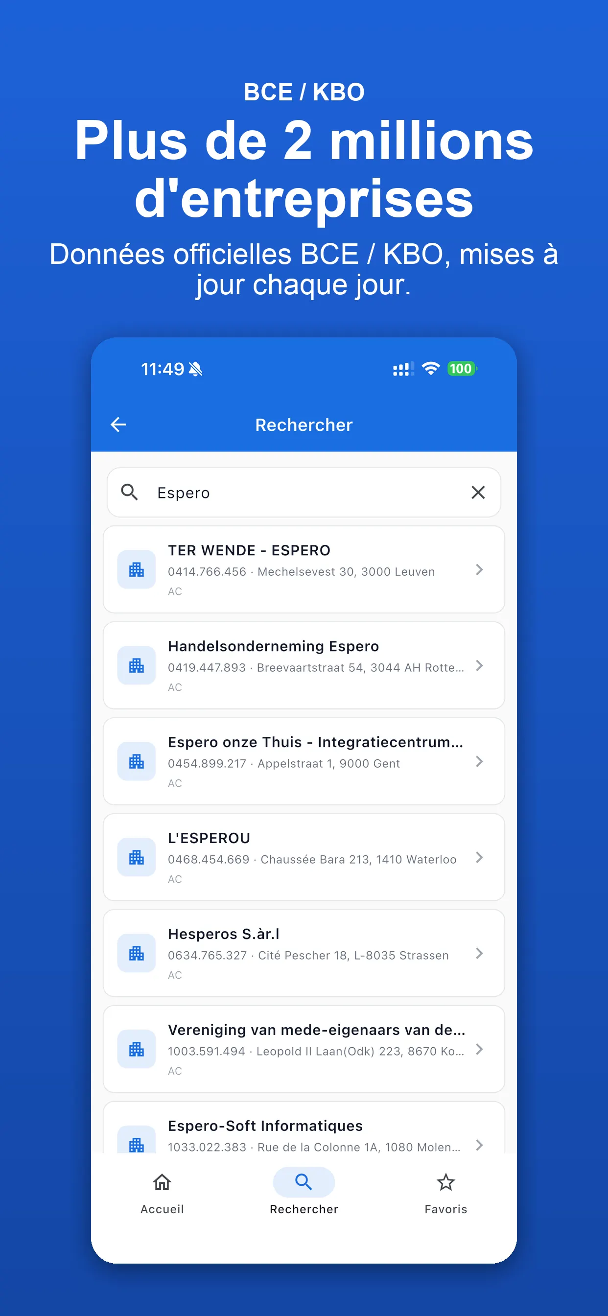 Favoris et historique de recherche