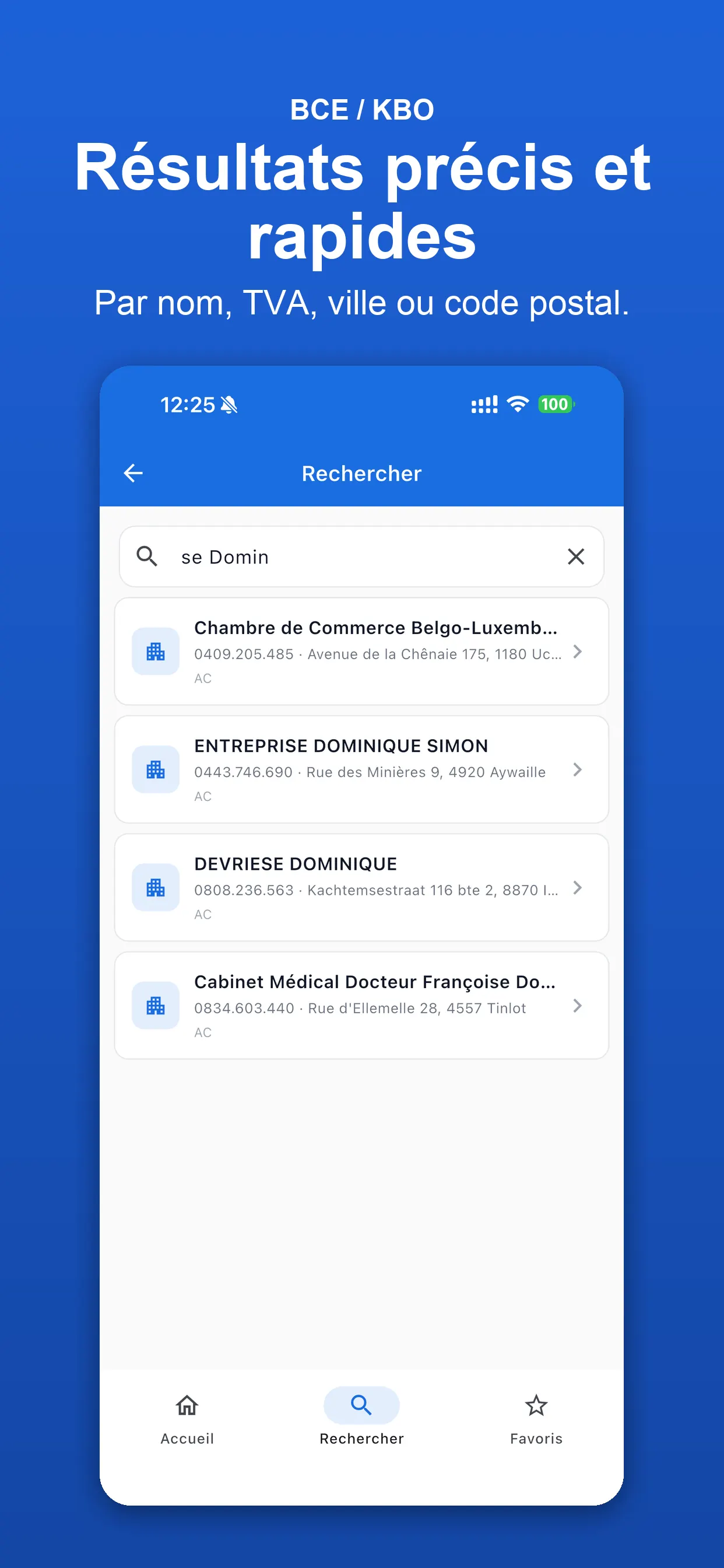 Partage de fiche entreprise sur iOS