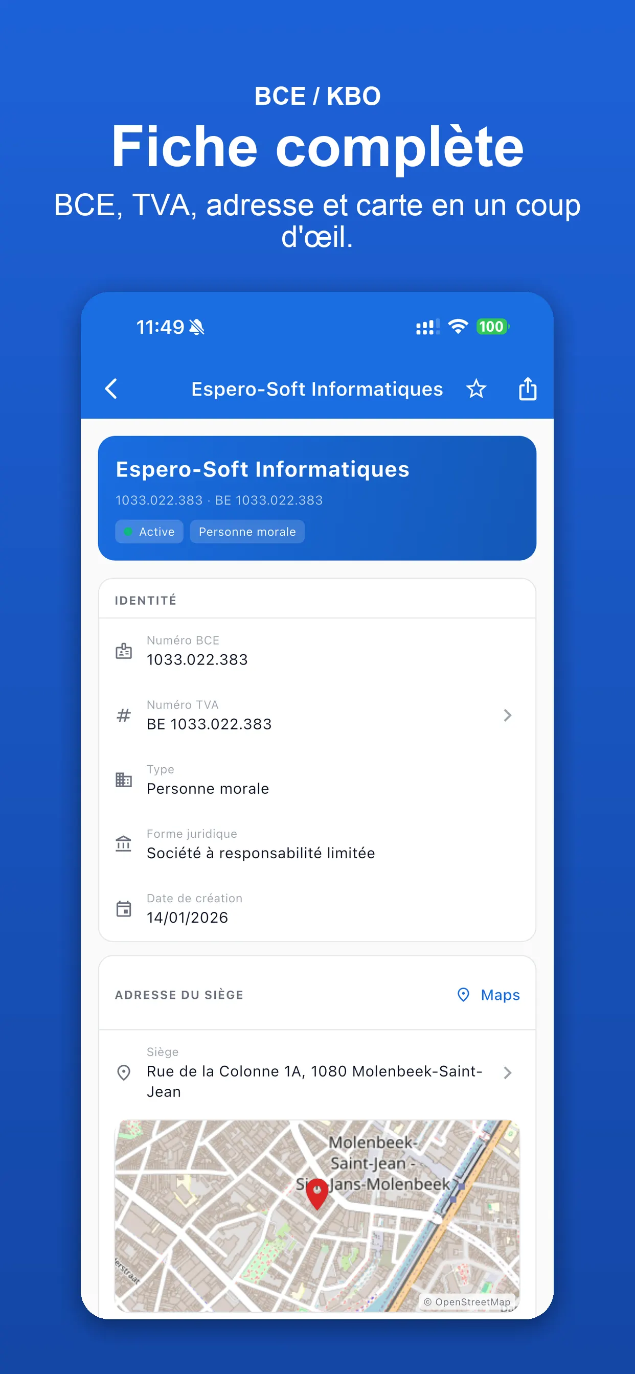 Scanner de numéro TVA belge avec reconnaissance automatique