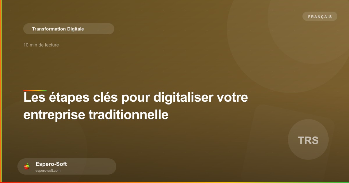 Schéma des étapes de digitalisation d'une entreprise traditionnelle