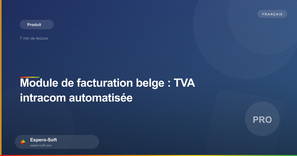 Écran affichant une facture belge avec mention d'autoliquidation intracom